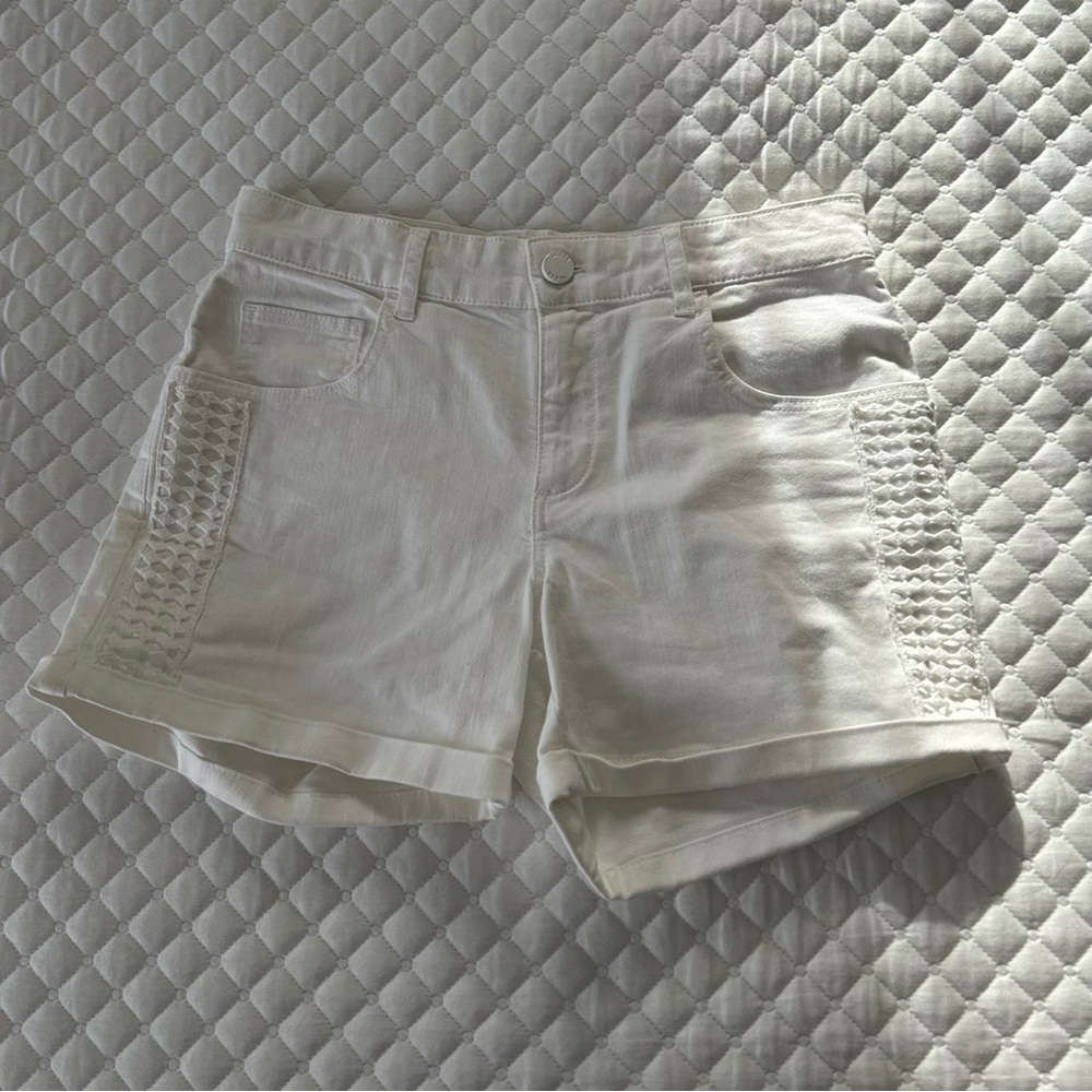 Guess Girls White Stitched Shorts